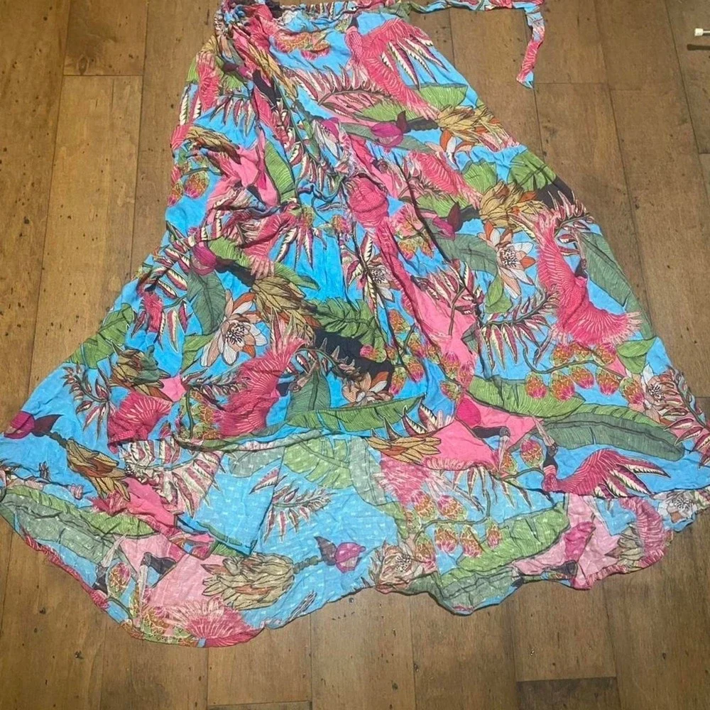 Rachel Roy multicoloured wrap around‎ maxi skirt with adjustable straps size M